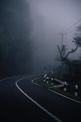 road in fog