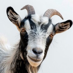 Fototapeta premium Close up isolated goat on white background.