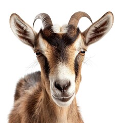 Obraz premium Close up isolated goat on white background.
