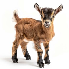 Fototapeta premium Young goat isolated on white background.