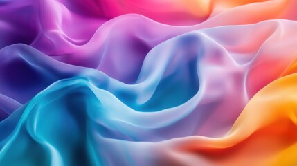 Obraz premium A fluid, abstract wave of multi-colored gradients flowing seamlessly across the canvas, Representing the continuous movement and integration of diverse ideas