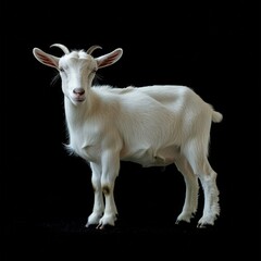 goat  Rare White goat on black background  goat  goat