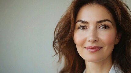 Naklejka premium Elegant Turkish Businesswoman in Her 40s with Brown Hair