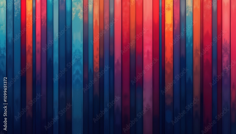 Aufkleber Abstract design with textured multicolored vertical stripes. Vivid colors create dynamic visual effect. Modern, trendy style. Suitable for various design projects. Great for backgrounds patterns.
