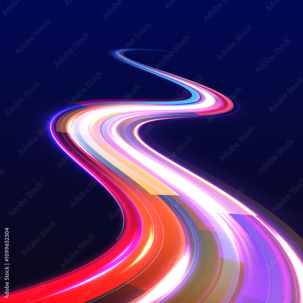 Aufkleber Beautiful glow light flare and sparks with red and blue special effects, simulating a high-speed police line. Explosion in the universe creating a cosmic background for an event. 
