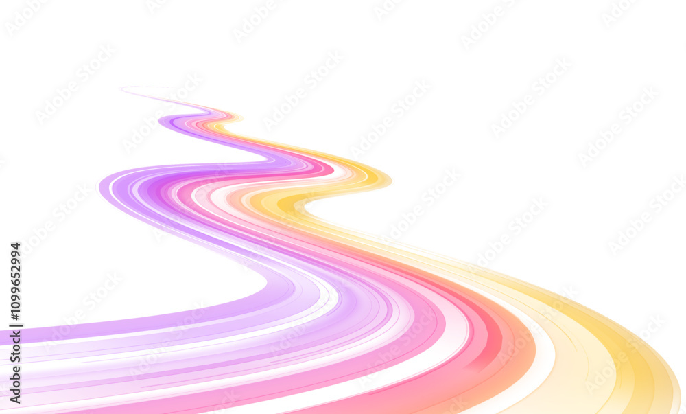 Aufkleber High speed IT technology concept, abstract stripes as data transfer on white background in png format. A colorful motion background of city light trails.