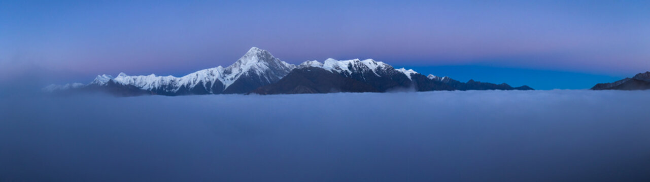Scenery of Gongga Snow Mountain in Kangding, Garze Tibetan Autonomous Prefecture, Sichuan Province, China