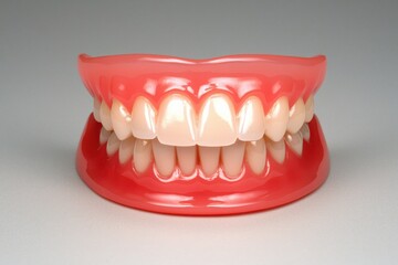 Obraz premium Dentist Demonstrates Smile Makeover Techniques with Dental Model Display