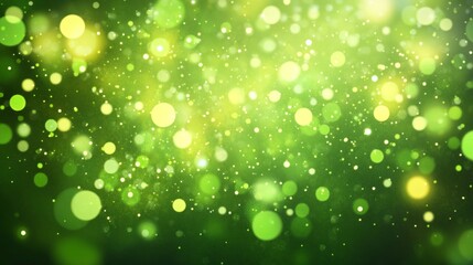 Obraz premium Green Bokeh Background with Sparkling Lights