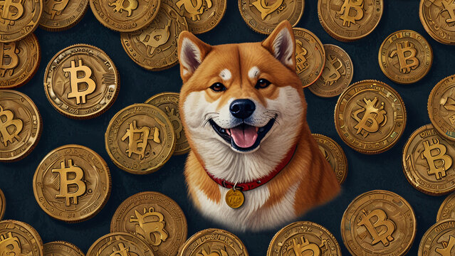 Shiba inu  kind crown doge btc crypto gold coin