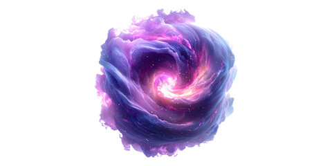 Obraz premium 3D Illustration Of A Purple Cosmic Swirl Isolated On Transparent Background