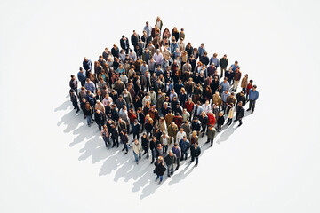 Aerial view of people gathering in the square, aerial photography, minimalism, simple lines, high resolution, professional photograph, high detail