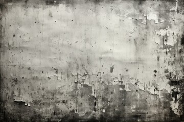 Fototapeta premium A textured gray wall with peeling paint and stains, perfect for backgrounds in design projects, presentations, or artistic compositions, This image adds a rustic or industrial feel to any visual work
