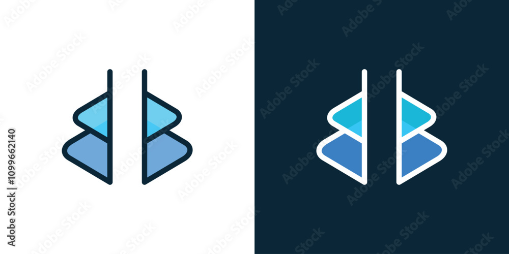 Fototapete a double b monogram consists of line and color elements within it.