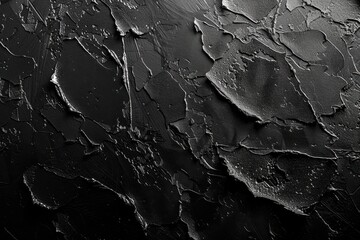 Fototapeta premium Abstract Black Texture Impasto Painting Design
