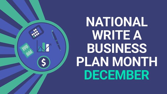 National Write a Business Plan Month web banner design illustration 