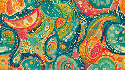Fototapeta premium Playful Tropical Paisley