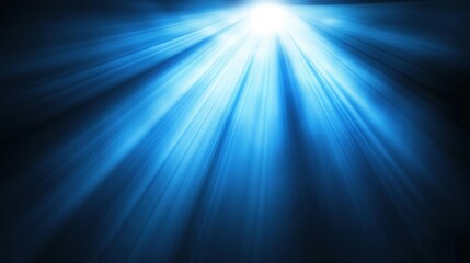 Obraz premium Radiant Blue Light Beams Creating a Mystical and Serene Atmosphere, Spreading Across the Scene