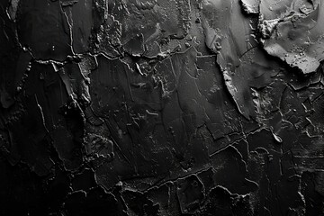 Fototapeta premium Abstract Black Texture Impasto Painting Surface