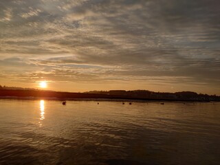 sunset over the river