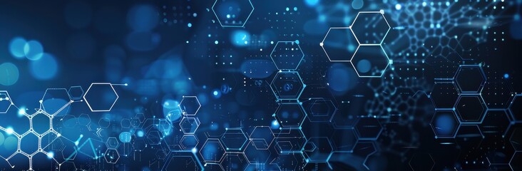 Naklejka premium Abstract Hexagon Network Digital Technology Background