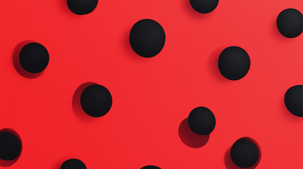 Bold Black Dots on Red
