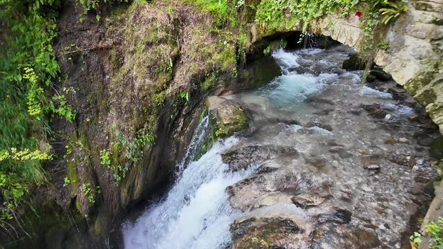 Park Grotta Cascata Varone waterfall on Lake Garda, Italy