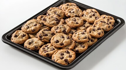 Close-up of Chocolate Chip Cookies on a Baking Sheet