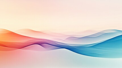 Naklejka premium A serene abstract landscape of flowing, color-shifted gradients blending into one another, Representing the smooth integration of diverse cultures and ideas