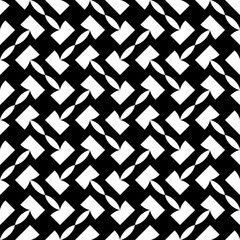 Seamless pattern with geometric motifs in black and white