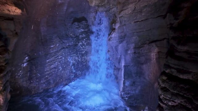 Grotta Cascata del Varone waterfall on Lake Garda, Italy