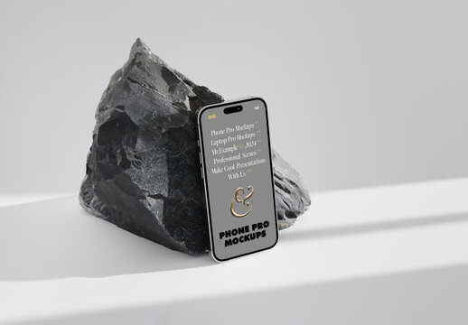 Phone Pro Based On Big Stone Mockup