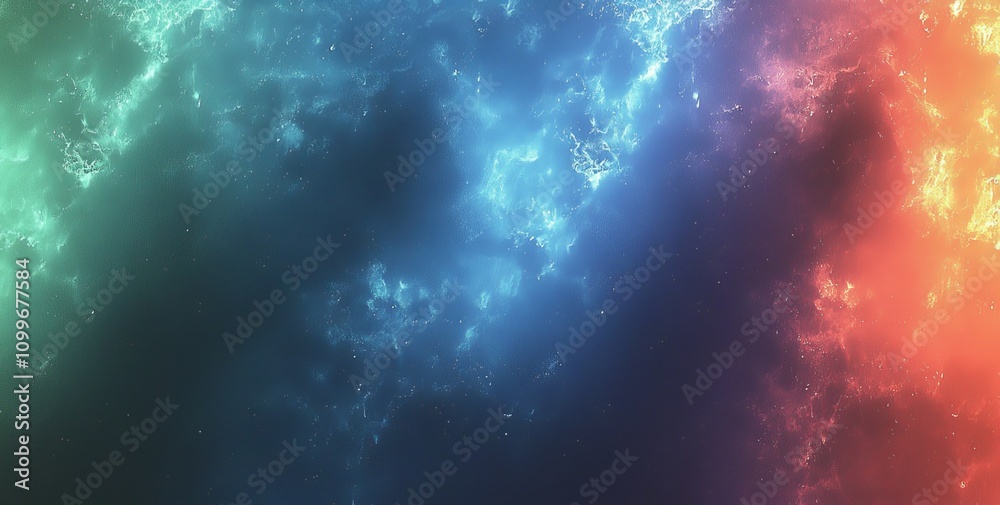 Poster Website header banner design with dark green blue glowing grainy gradient background noise texture