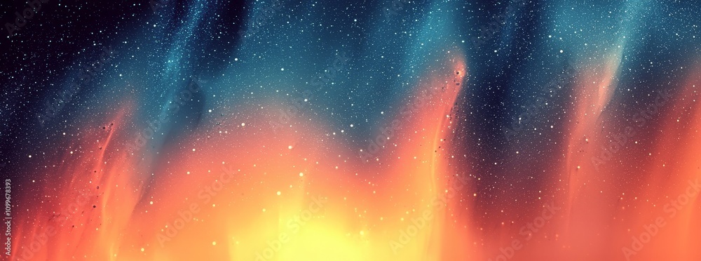Aufkleber Design banner header with blue gradient background grainy glowing blue light on dark backdrop noise texture effect
