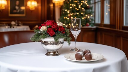 Delicious chocolate truffles arranged in a silver bowl at Julio's restaurant, showcasing rich flavors in a Parisian setting from 2019