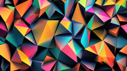 Obraz premium Colorful Geometric Abstract Art with Faceted Patterns and Vibrant Shapes in a Modern Style