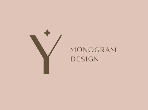 YI or IY letter logo icon design. Classic style luxury initials monogram.