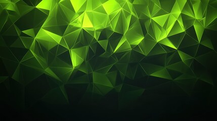 Dynamic Green Geometric Abstract Design with Polygonal Patterns