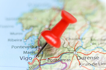 Vigo, Spain pin on map