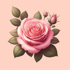pink rose isolated