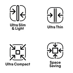 Ultra Slim, Ultra Thin, Ultra Compact, Space Saving vector information signs
