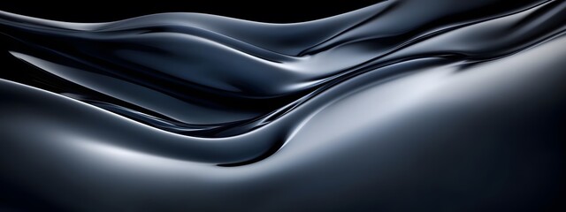 Obraz premium Wallpaper of dark, flowing liquid with a dark grey and silver color theme