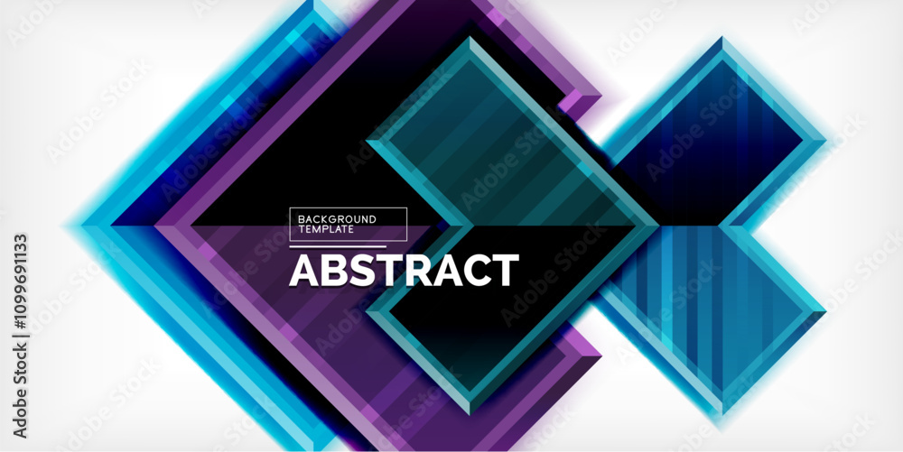 Poster Arrow symbols created with 3d effects and line texture geometric abstract background