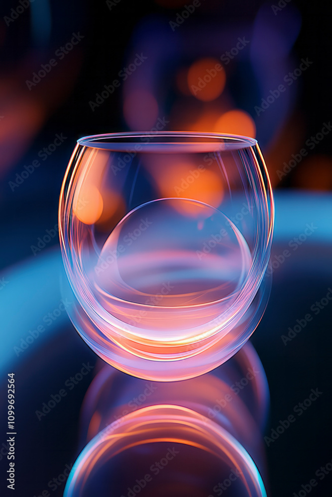 Aufkleber a surreal composition showcasing a futuristic sculpture with mirrored globes and glowing elements, p