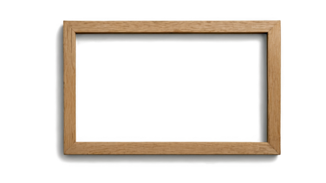 Simple wooden frame ready for artwork display in a home or gallery setting