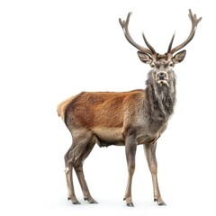 Fototapeta premium Red deer on clean white background Red deer on clean white background