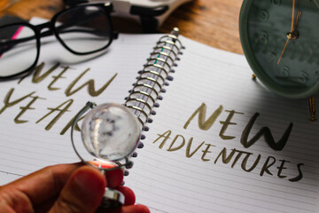 A notebook with the words 