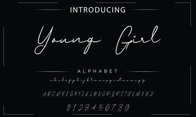 Obraz premium Hand drawn typeface. Handwritten script alphabet isolated on white background. Handmade alphabet for your designs logo, posters, invitations, cards, etc.