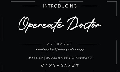 Obraz premium Hand drawn typeface. Handwritten script alphabet isolated on white background. Handmade alphabet for your designs logo, posters, invitations, cards, etc.