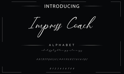 Obraz premium Hand drawn typeface. Handwritten script alphabet isolated on white background. Handmade alphabet for your designs logo, posters, invitations, cards, etc.